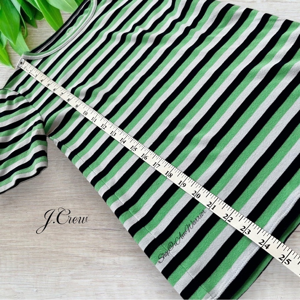 J.Crew short stretch cotton green stripe perfect t-shirt *shop@iamwarrior - Picture 8 of 9
